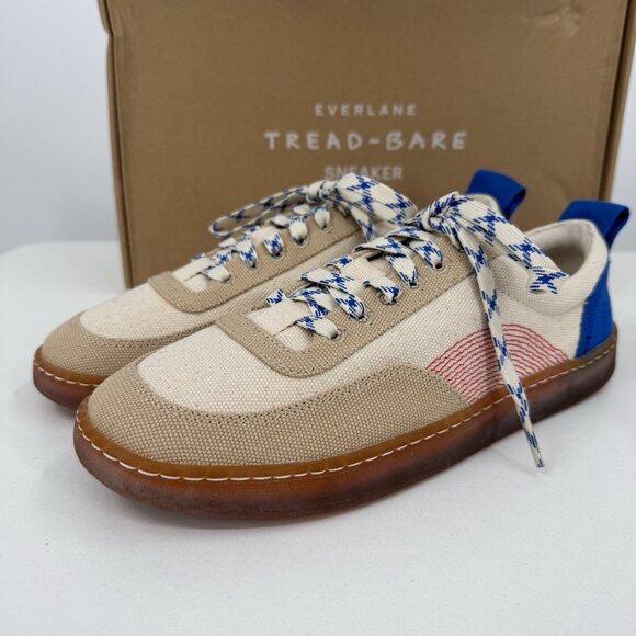 Everlane Shoes - Everlane Tread Bare Sneaker size 8 Women's in Canvas/Red/Blue Lace-up Shoes